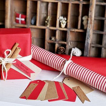 Nordic Tree Christmas Brown Kraft Gift Wrap Paper, 8 of 8