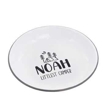 Personalised Littlest Camper Enamel Camping Bowl, 9 of 12