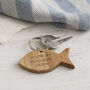 'You're My Favourite Catch' Oak Fish Keyring, thumbnail 1 of 2