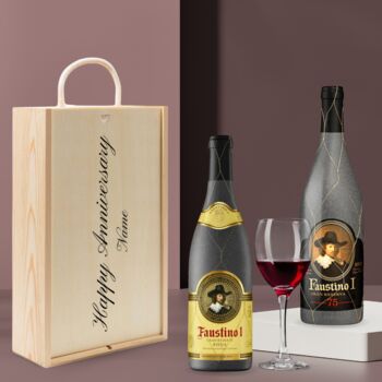 Personalised Faustino Spanish Rioja Wine Gift Set, 3 of 6