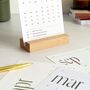 Minimal 2026 Monthly Desk Calendar With Wooden Holder, thumbnail 10 of 10