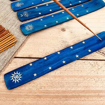 Wooden Incense Holders In Midnight Blue And Gold, 11 of 12
