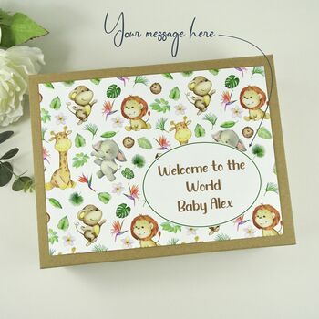 Personalised Jungle Adventures New Baby Gift Box, 7 of 8