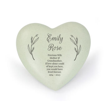 Personalised Free Text Heart Memorial, 2 of 6