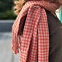 Handwoven Alpaca Houndstooth Scarf, thumbnail 4 of 10