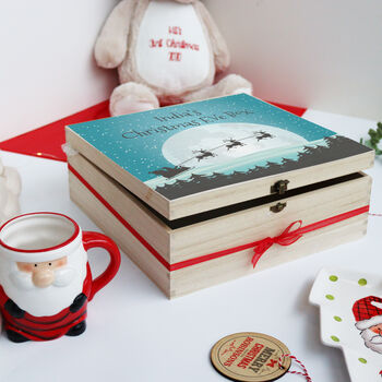 Personalised Printed Wooden Christmas Eve Box, 3 of 5
