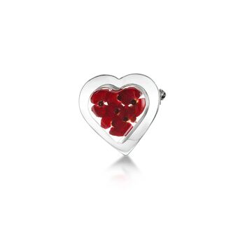 Sterling Silver Heart Brooch With Encased Poppies, 5 of 5