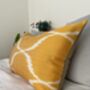 Silk Ikat Yellow Cushion Cover, thumbnail 2 of 7