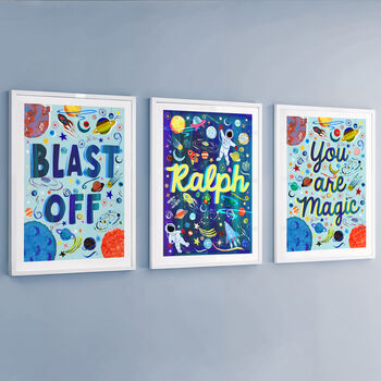Personalised Children’s Space Prints – Set Of Two To Six, 7 of 12