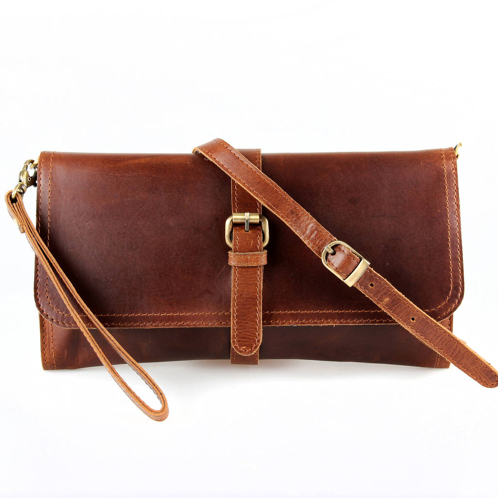 Robin Leather Clutch Bag With Buckle By The Leather Store ...