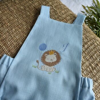 First Birthday Embroidered Lion Romper Outfit, 4 of 6