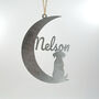 Dog Personalised Silhouette Steel Moon Crescent, thumbnail 8 of 8