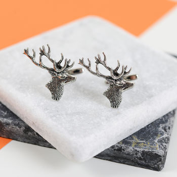 Stag Head Cufflinks By Bobby Rocks Notonthehighstreet Com   Normal Stag Head Cufflinks 