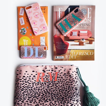 Leopard Print Personalised Make Up Zipper Pouch Bag, 8 of 9