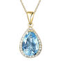 Luscious Blue Topaz 18k Gold Plated Necklace, thumbnail 3 of 4