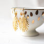 Gold Plated Palm Leaf Earrings, thumbnail 5 of 9