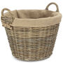 Rattan Log Basket With Hessian Lining, thumbnail 2 of 5