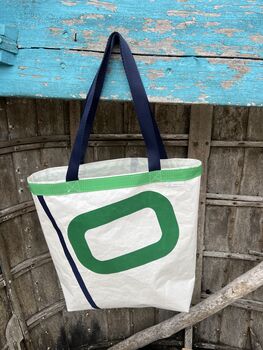Genoa Upcycled Sailcloth Tote Bag, 3 of 8