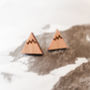 Wooden Mountain Stud Earrings, thumbnail 1 of 2