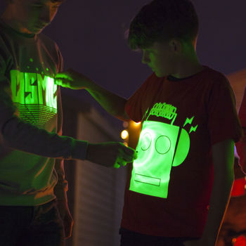 Robot Glow In The Dark Interactive Kids T Shirt, 2 of 7