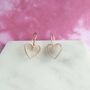 Lace Rose Gold Plated Silver Heart Earrings, thumbnail 1 of 12