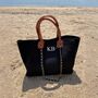 Personalised Black Large Chain Tote Beach Bag, thumbnail 2 of 5