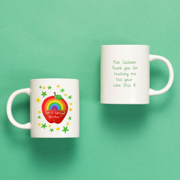 Rainbow Apple Personalised Teacher Mug Gift, 2 of 2