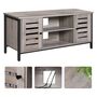 Industrial Tv Stand With Louvered Doors And Storage, thumbnail 4 of 9