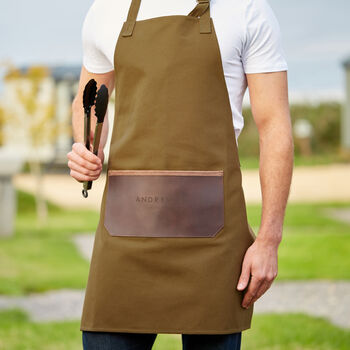 Personalised Canvas And Leather Apron, 7 of 9