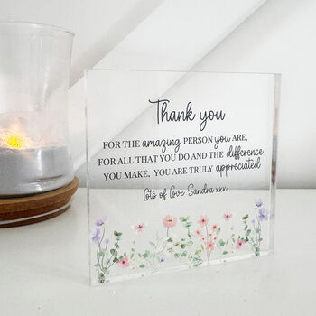 Personalised Thank You Acrylic Block Gift For Teachers, 2 of 6