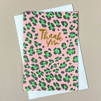 Eight Thank You Ikat Leopard Spot Note Cards Box Set, 10 of 10