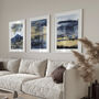 Watercolour Blue And Gold No.One, thumbnail 4 of 7
