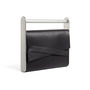 Black Contemporary Leather Clutch With Handle, thumbnail 7 of 9