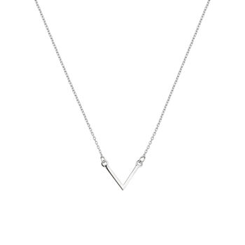 Sterling Silver Essential V Wishbone Necklace, 3 of 5