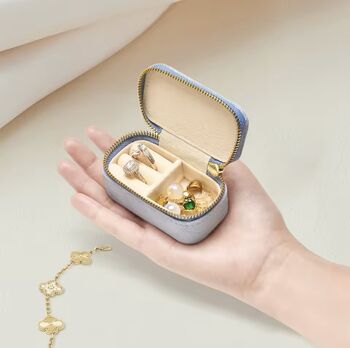 Monaco D’or Gold Blue Velvet Ombré Travel Jewellery Box, 2 of 2