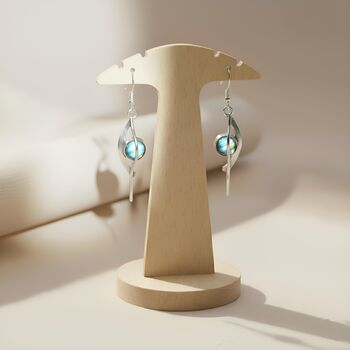 Sterling Silver Labradorite Teardrop Dangle Earrings, 6 of 7