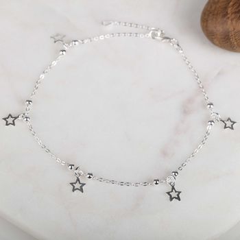 Solid Silver Star Anklet, 2 of 4