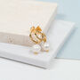 Manhattan Gold Plated Or Silver Pearl Hoops, thumbnail 1 of 7
