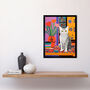 Tulip And Tabby Flowers Matisse Style Cat Lover Art Print, thumbnail 2 of 3