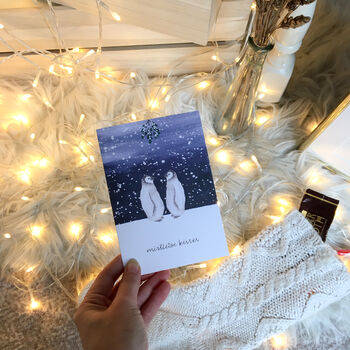 Pack Of Six Luxury Penguin Christmas Cards, 4 of 5