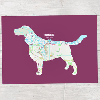 Personalised Map With English Springer Spaniel, 2 of 3