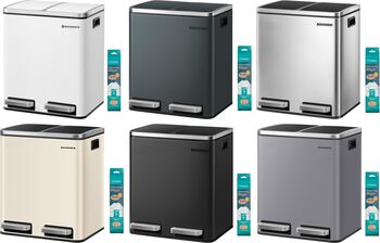 Kitchen Bin Dual Compartments Soft Close Lid Trash Can, 7 of 7