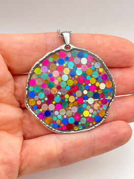 Statement Disco Necklace With Colourful Glitter, 5 of 12