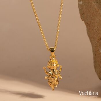 Standing Ganesha Gold Vermeil, Sterling Silver Necklace, 2 of 12