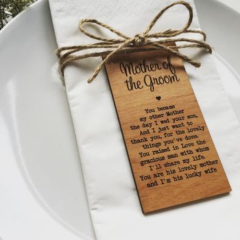 Mother Of The Groom Wooden Place Setting, 4 of 5