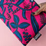 Large African Print Zip Pouch | Pink Omolara Print, thumbnail 2 of 5