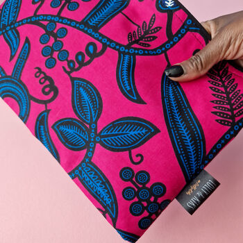 Large African Print Zip Pouch | Pink Omolara Print, 2 of 5