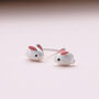Happy Easter Sterling Silver Bunny Earrings, thumbnail 2 of 3