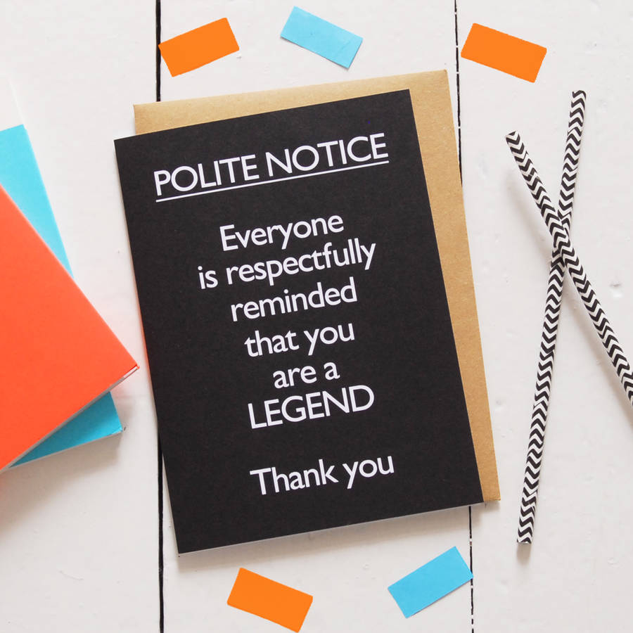 'you Are A Legend' Card By Catherine Colebrook | notonthehighstreet.com