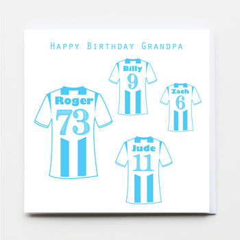 Happy Birthday Family Football Shirt Greeting Card, 3 of 3
